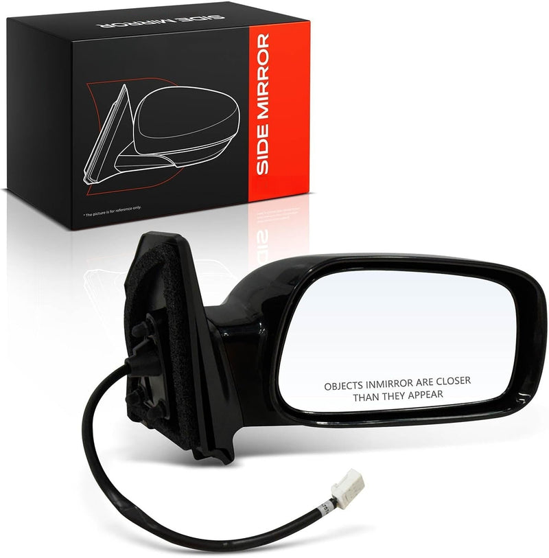 Front Right Passenger Side Power Mirror for Toyota Corolla 2003-2008, Smooth Black