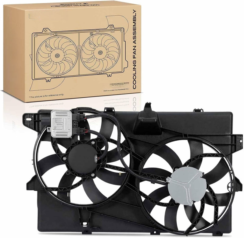 Dual Radiator Cooling Fan Assembly with Shroud and Control Module for Ford Edge 2007-2014, Lincoln MKX 2007-2012
