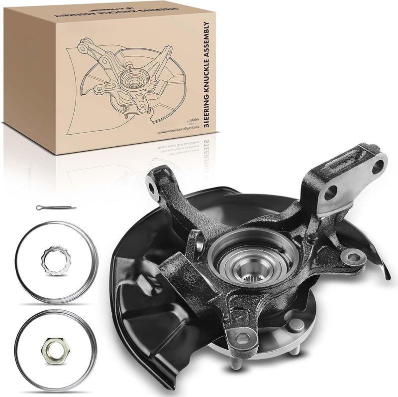 Front Left Steering Knuckle with Wheel Bearing and Hub Assembly for Toyota Camry 1997-2001, 2.2L Sedan, Driver Side