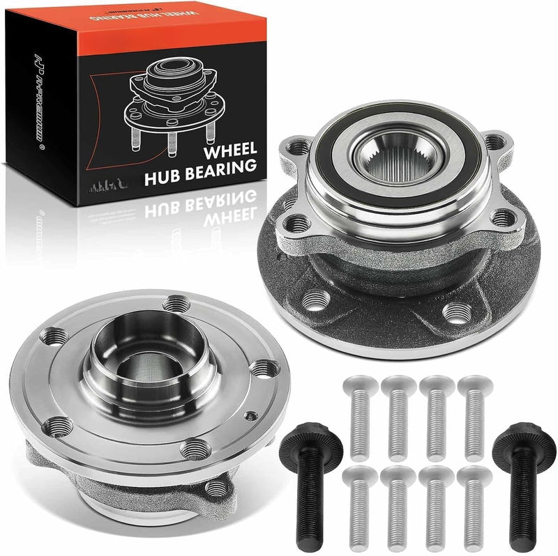 Front Wheel Bearing and Hub Assembly Pair for Volkswagen Jetta 2010-2018, Passat 2012-2019, GTI 2006-2014, Tiguan 2009-2017