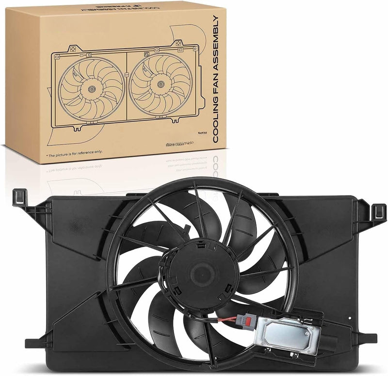 Engine Radiator Cooling Fan Assembly with Brushless Motor and Shroud for Ford Focus 2012-2018 2.0L, Focus EV 2012-2015