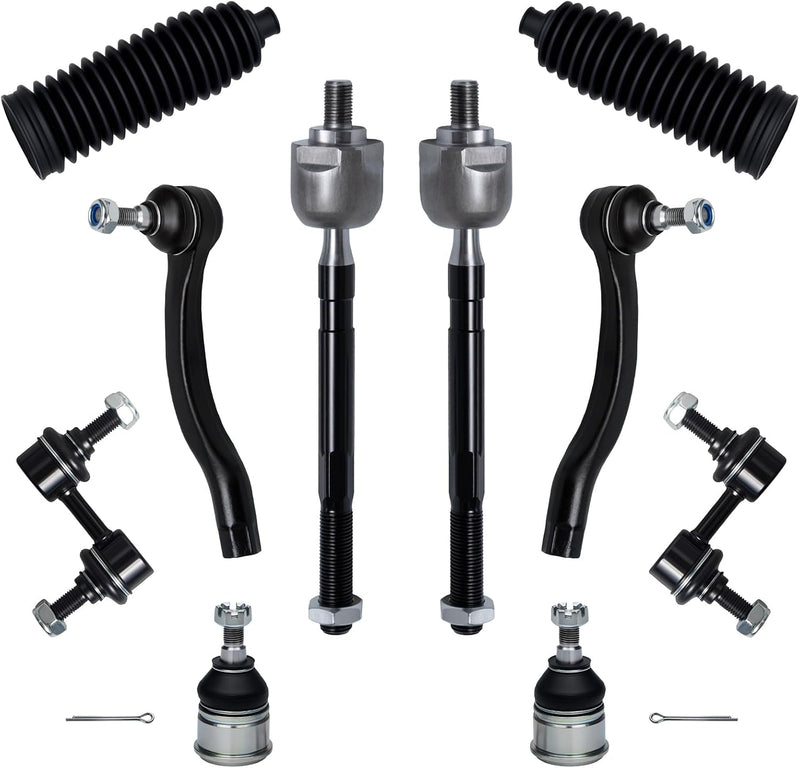 Front Tie Rod End and Ball Joint Kit, 10-Piece, for Honda CR-V 1997-2001, Inner and Outer Tie Rods, Sway Bar Links