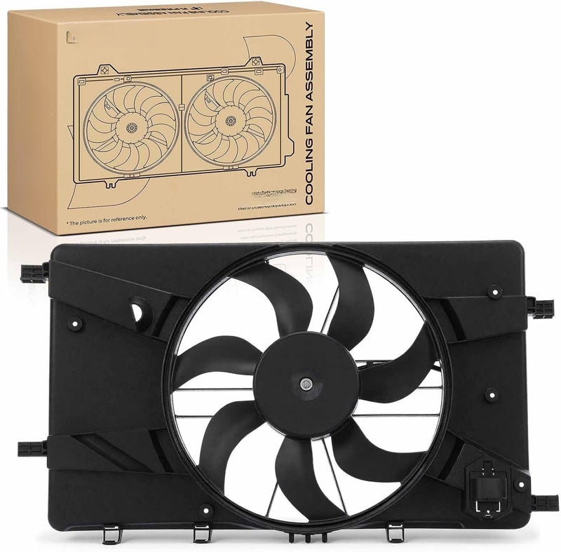 Radiator Cooling Fan Assembly with Shroud for Buick Verano 2012-2017, Chevrolet Cruze 2011-2013, 1.4L 1.8L 2.4L