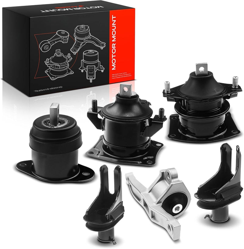 Engine, Transmission and Suspension Mount Kit for Acura TL 2007-2008 Base and Type-S, Automatic, Set of 6