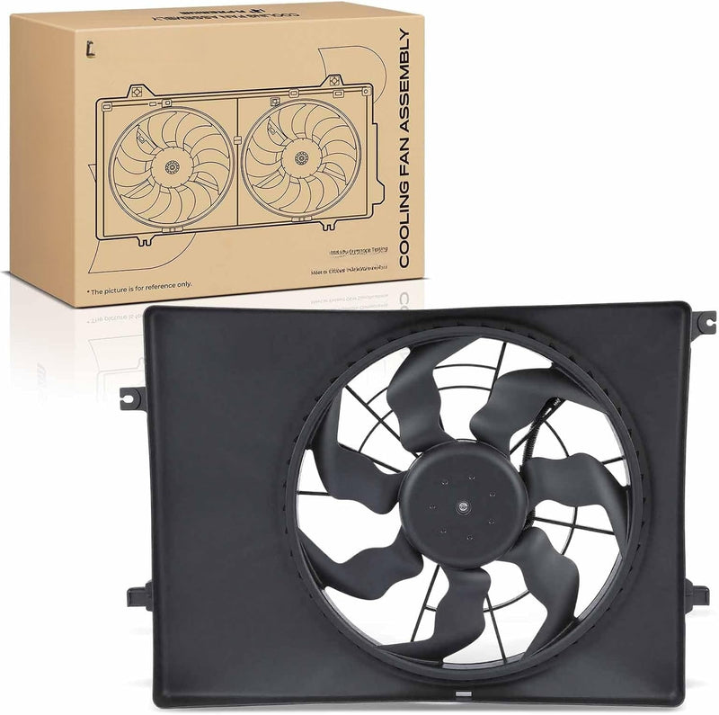 Engine Radiator Cooling Fan Assembly with Shroud for Kia Sorento 2016-2020, 2.4L 3.3L