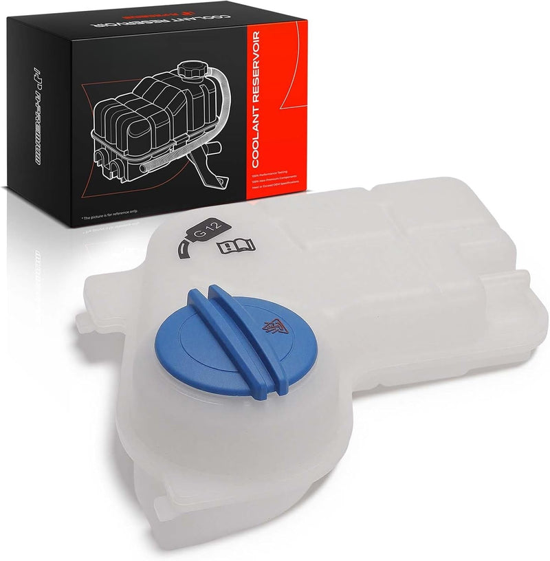Front Coolant Expansion Reservoir With Cap and Sensor for Audi A4 2002-2009, A4 Quattro 2002-2010, 1.8L, 2.0L, 3.2L