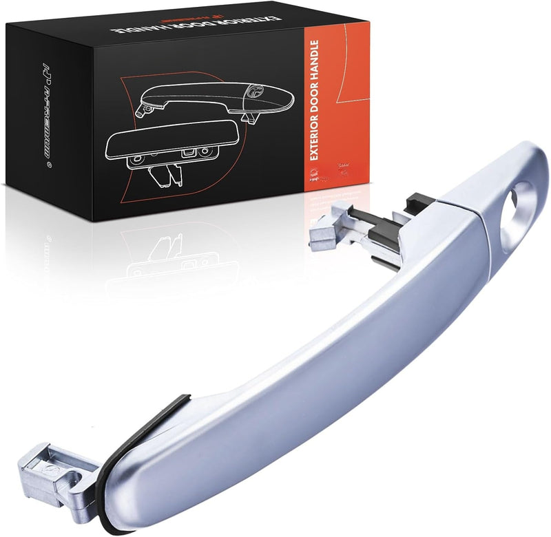 Front Left Driver Side Exterior Door Handle with Keyhole, Satin Chrome, for Chevrolet Equinox 2005-2009, HHR 2006-2011