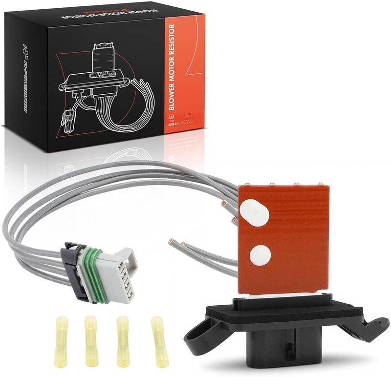 Front Blower Motor Resistor and Wiring Harness for Chevrolet Malibu 2004-2012, Pontiac G6 2005-2010, Saturn Aura 2007-2009