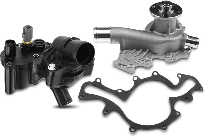 Water Pump with Thermostat Housing and Sensor for Ford Explorer 2002-2010, Explorer Sport Trac 2007-2010