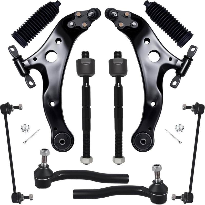 Front End Suspension Kit, 10-Piece, for Toyota Camry 2012-2017, Avalon 2013-2018, Lower Control Arms, Ball Joints