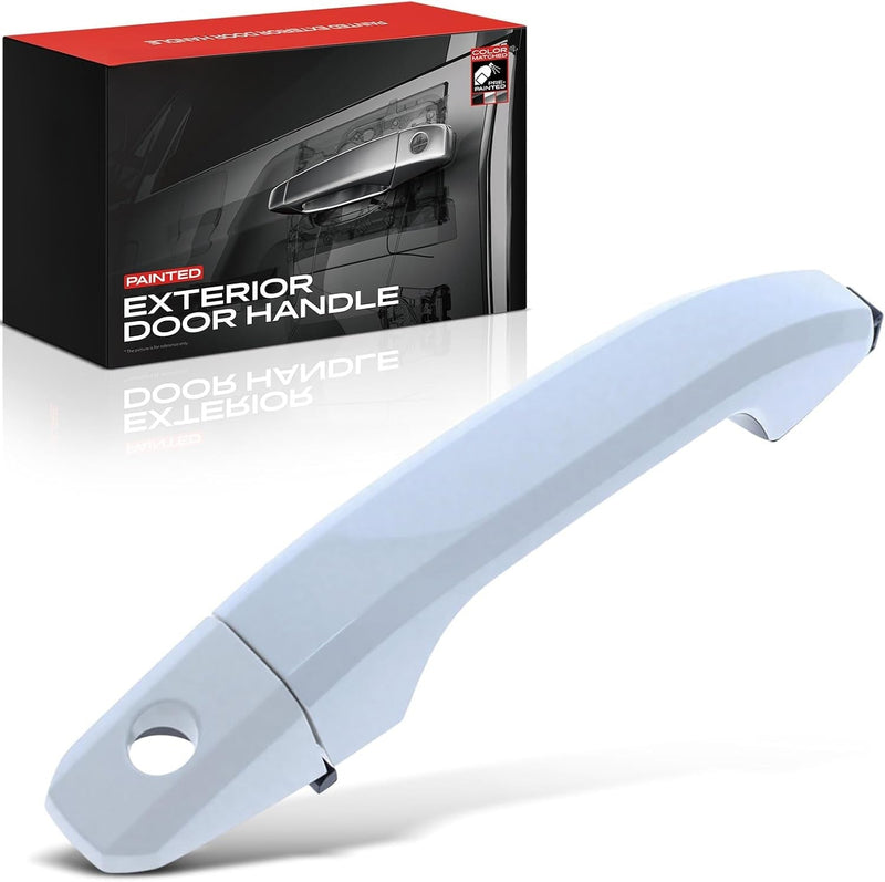 Front Left Driver Side Exterior Door Handle, Olympic White GAZ, for Chevrolet Silverado 1500 2014-2018, Tahoe 2015-2020