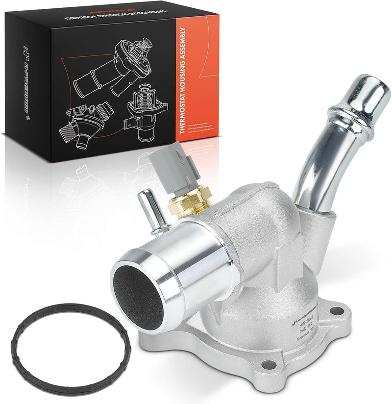 Engine Coolant Thermostat Housing Assembly with Cover for Toyota Tacoma 2016-2022 3.5L V6, without Trailer Tow Package