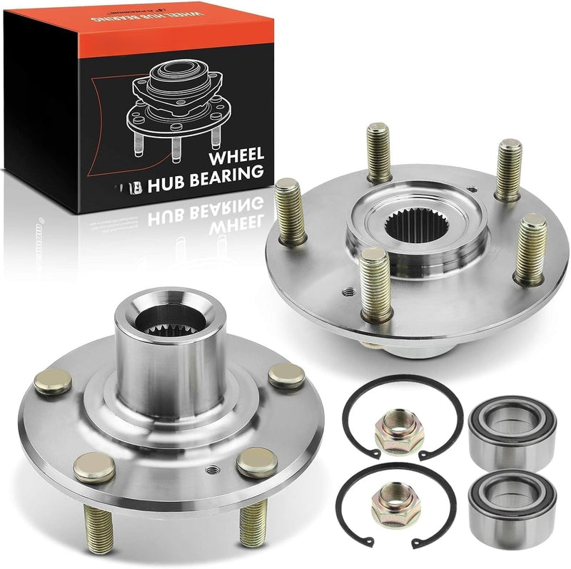 Front Wheel Hub and Bearing Kit Pair for Acura TSX 2004-2008, TL 2004-2008, Honda Civic Si 2006-2015, Accord 2003-2007