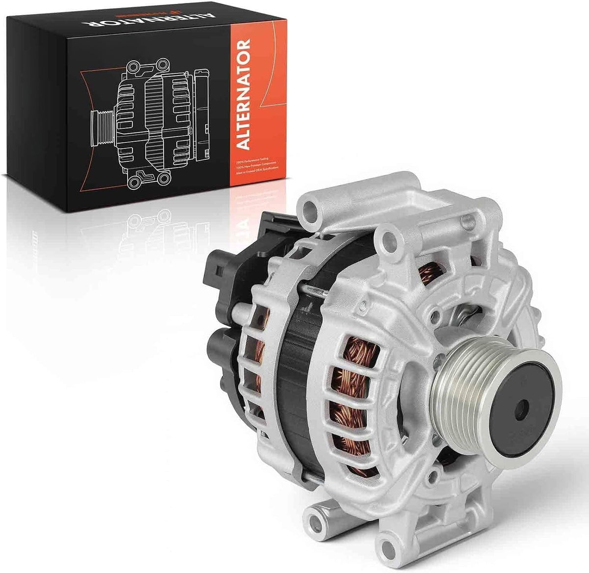 Alternator for Volkswagen Passat 2014-2017, Jetta 2014-2016, Beetle 2014-2016 1.8L Turbo, 12V 140A Clutch Pulley