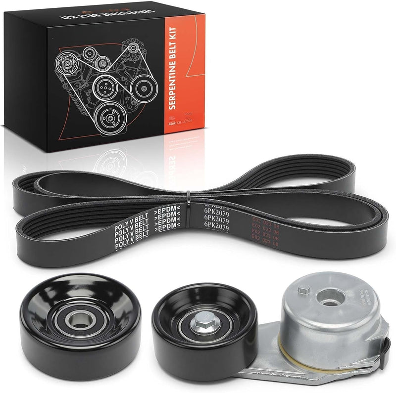 Serpentine Belt Drive Kit for Ford Ranger 1998-2001, Mazda B2300 1995-1997, B2500 1998-2001, 2.3L 2.5L