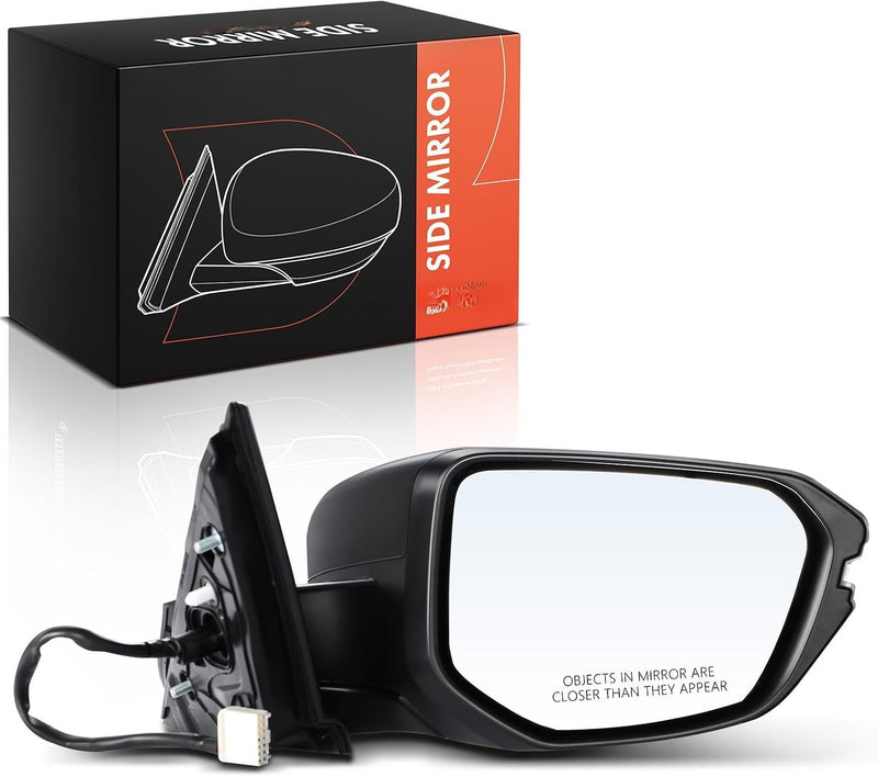 Front Right Passenger Side Heated Power Mirror for Honda Civic 2016-2021, Turn Signal, Paint-to-Match Black
