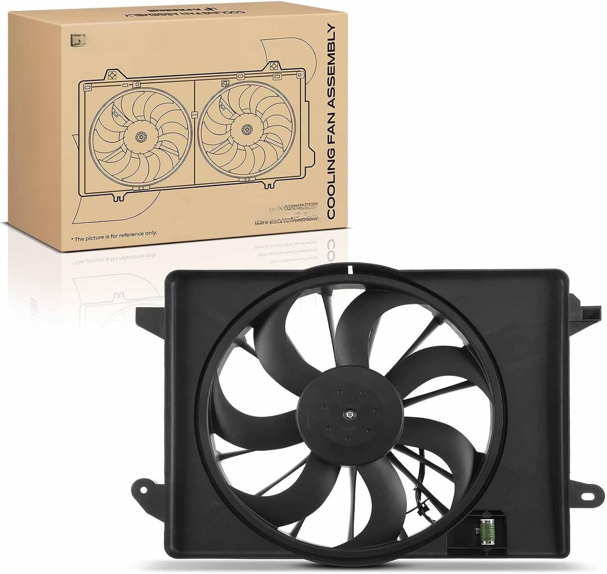 Engine Radiator Cooling Fan Assembly with Shroud for Dodge Charger 2009-2020, Challenger 2009-2019, Chrysler 300 2009-2019, 2.7L 3.5L 3.6L 5.7L
