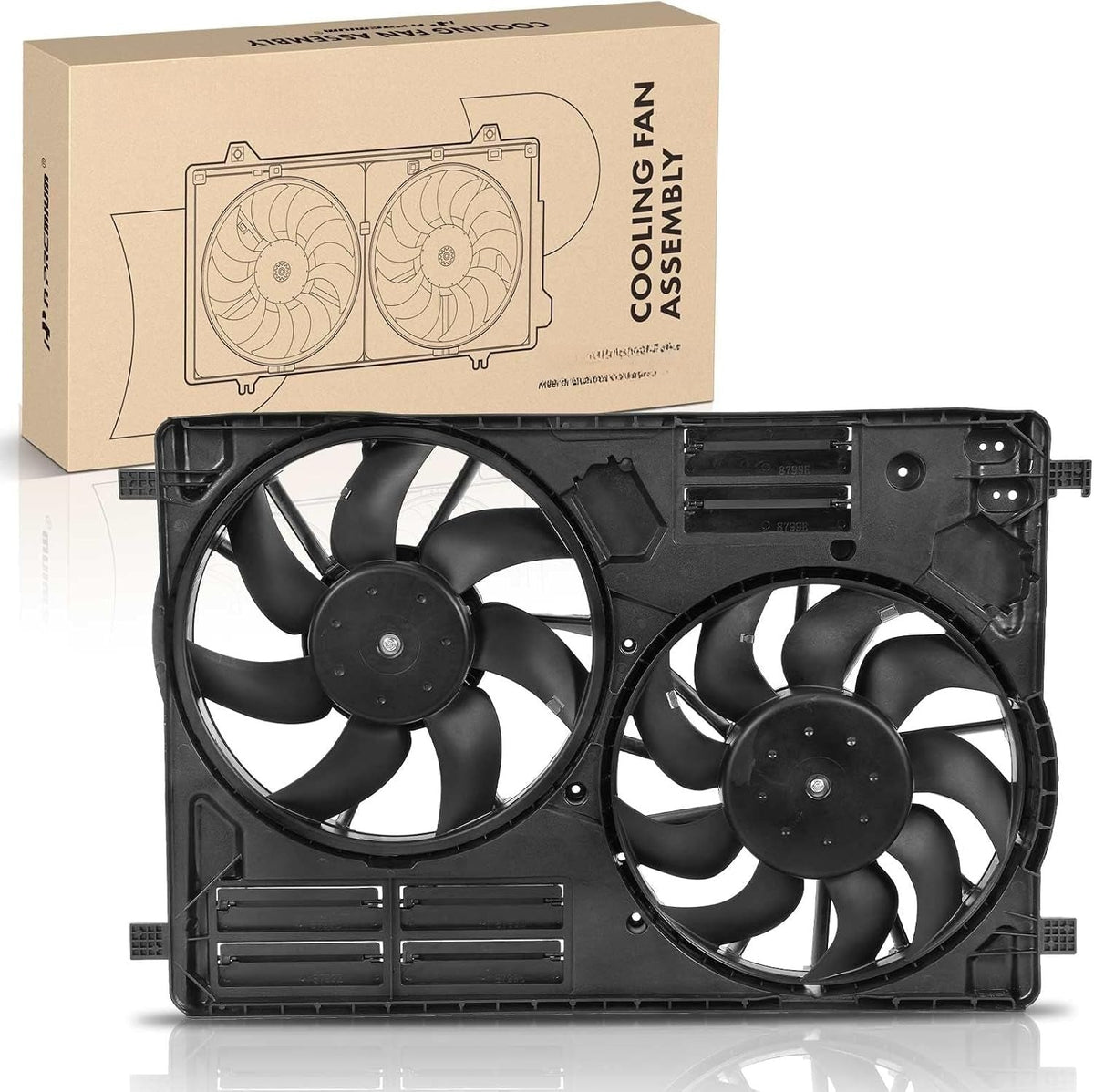 Dual Radiator Cooling Fan Assembly with Shroud for Ford Escape 2017-2019, Lincoln MKC 2015-2018