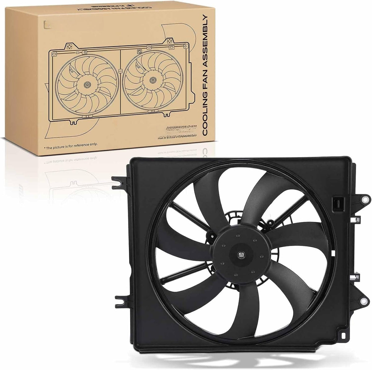Right Radiator Cooling Fan Assembly with Shroud for Honda CR-V 2017-2022, 1.5L 2.4L, 2-Pin