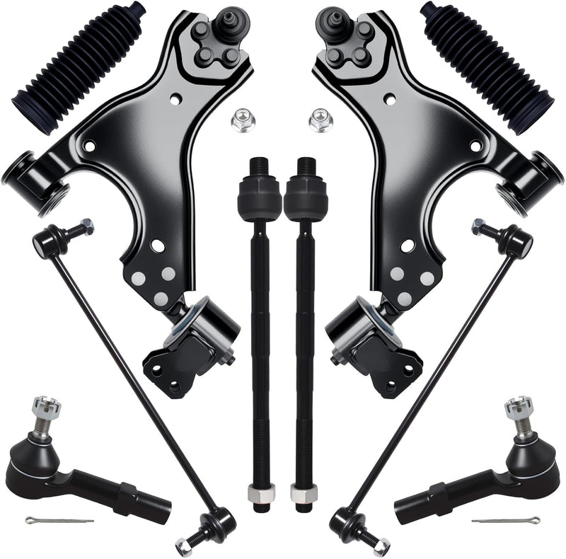 Front End Suspension Kit, 10-Piece, for Chevrolet Traverse 2009-2017, Buick Enclave 2008-2017, GMC Acadia 2007-2016