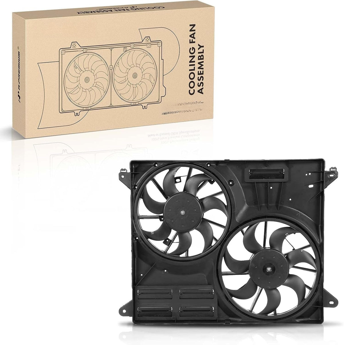 Dual Radiator Cooling Fan Assembly for Ford Edge 2015-2020 (2019-2020 2.0L Only), Lincoln MKX 2016-2018, Nautilus 2019-2020 2.7L