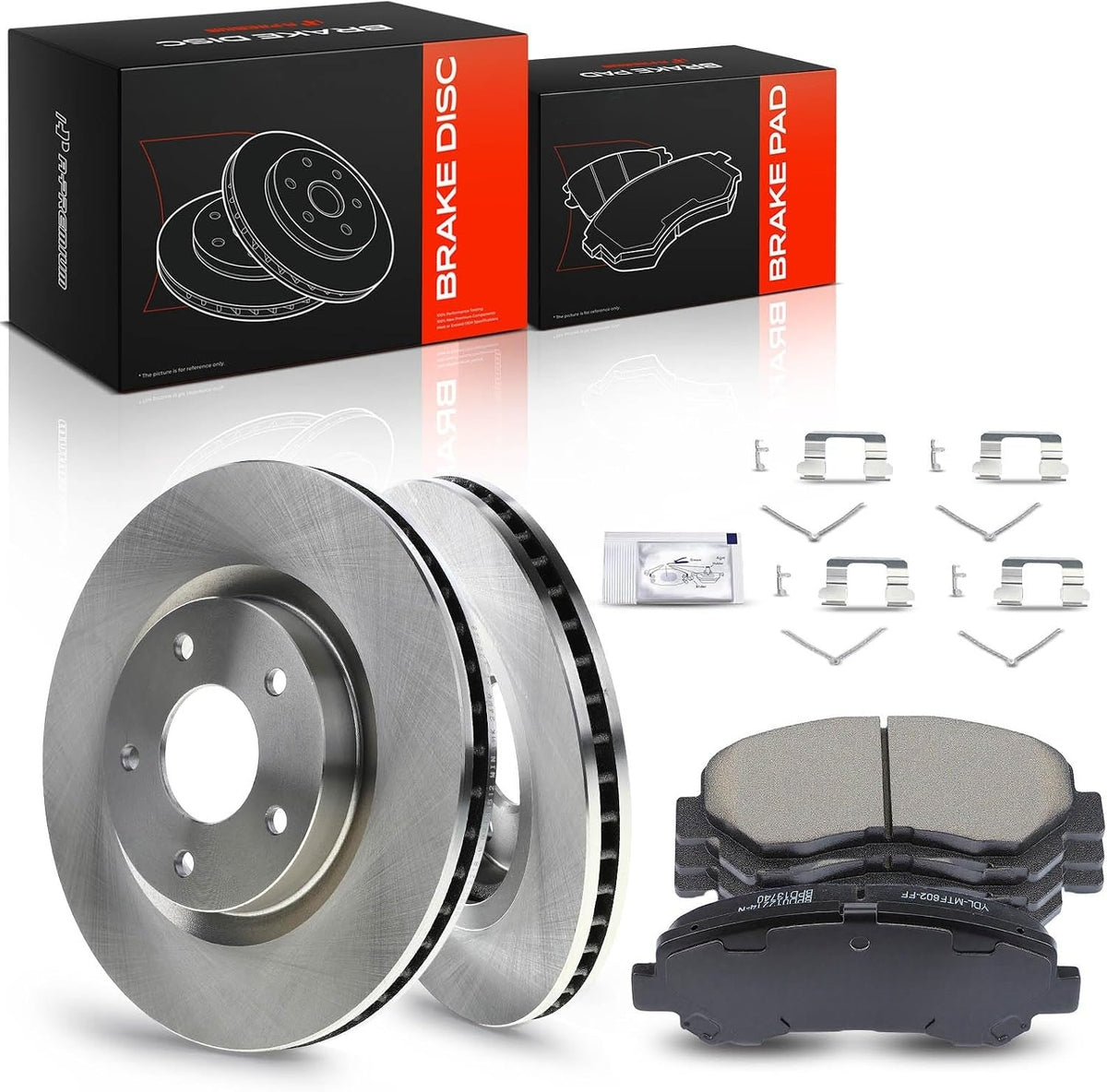 Front Vented Brake Rotors and Ceramic Pads Kit for Nissan Rogue 2008-2013 2.5L, 11.65 in 295.8 mm