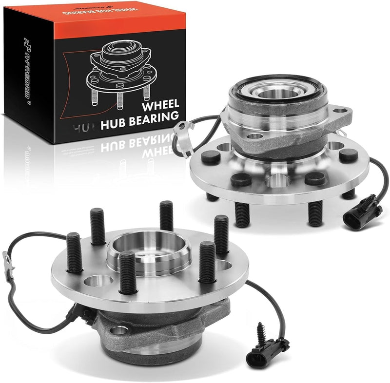 Front Wheel Bearing and Hub Assembly with ABS Pair for Chevrolet Tahoe 1995-2000, K1500 1995-1999, GMC Yukon 1995-2000