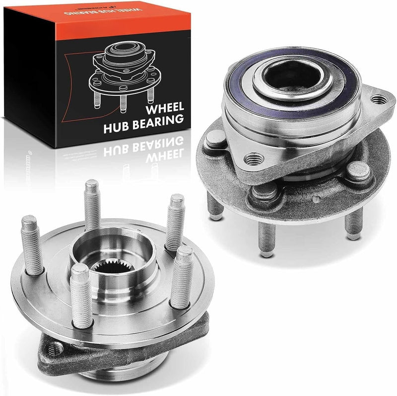 Front Wheel Bearing and Hub Assembly Pair, Left and Right, 5-Lug, for Chevrolet Cruze 2016-2019