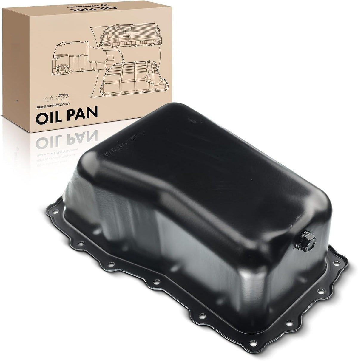 Engine Oil Pan With Drain Plug for Jeep Wrangler 2007-2011 3.8L, Steel, Without Gaskets