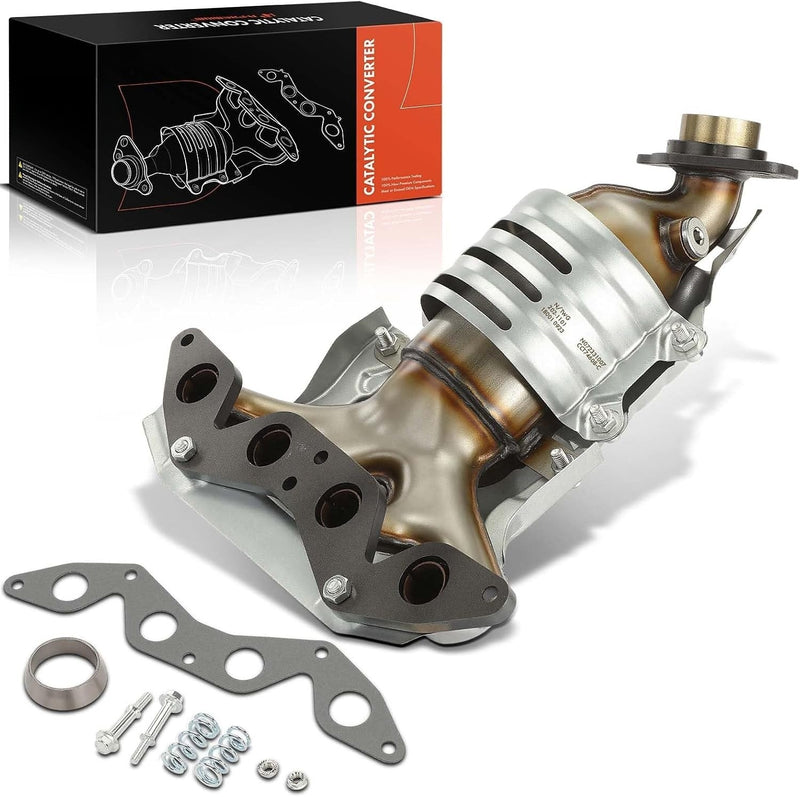 Front Exhaust Manifold Catalytic Converter for Honda Civic 2001-2005, Acura EL 2001-2005, L4 1.7L, Federal Emissions