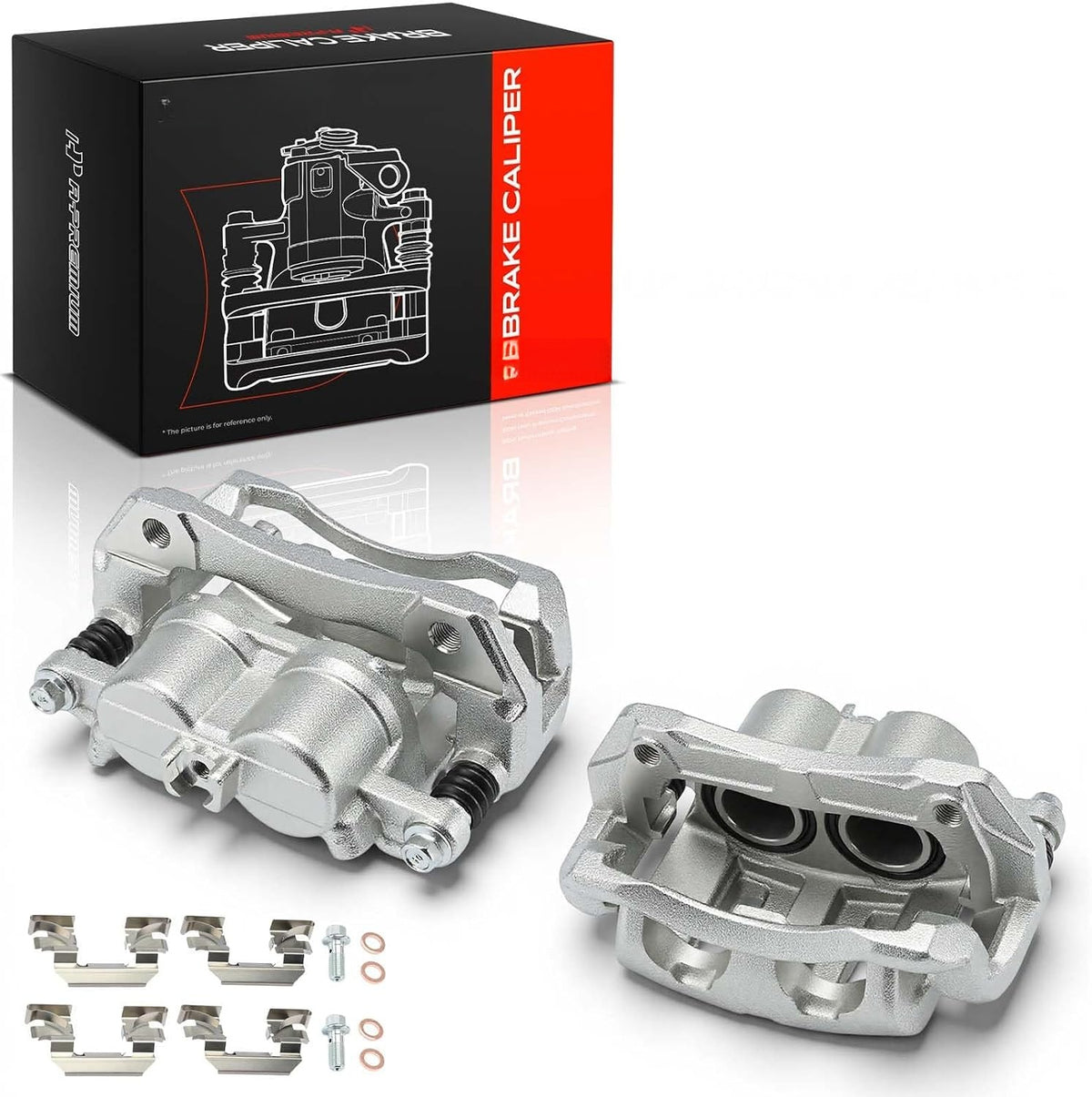 Front Brake Caliper Pair with Bracket for Honda CR-V 2007-2016, Odyssey 2005-2010, Crosstour 2012-2015, Acura RDX 2007-2012, Left and Right