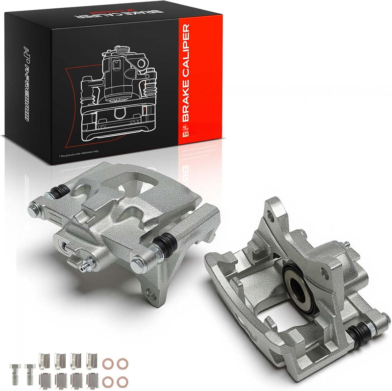 Rear Brake Caliper Pair with Bracket for Jeep Wrangler 2007-2017, Liberty 2008-2012, Dodge Nitro 2007-2011, Left and Right