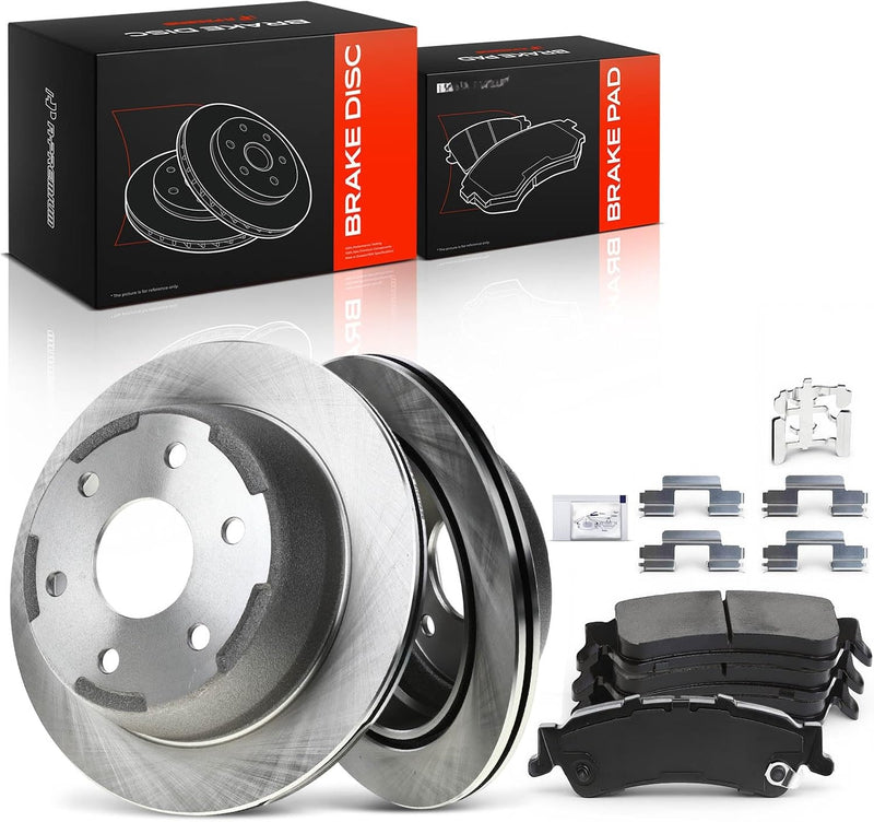 Rear Brake Rotors and Ceramic Pads Kit, 325mm, for Chevrolet Silverado 1500 1999-2006, GMC Sierra 1500 1999-2006