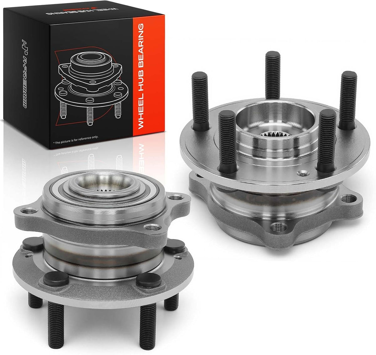 Wheel Bearing and Hub Assembly Pair for Hyundai Santa Fe 2007-2014, Veracruz 2007-2012, Kia Sorento 2011-2015, Front, or Rear on AWD, 5-Lug