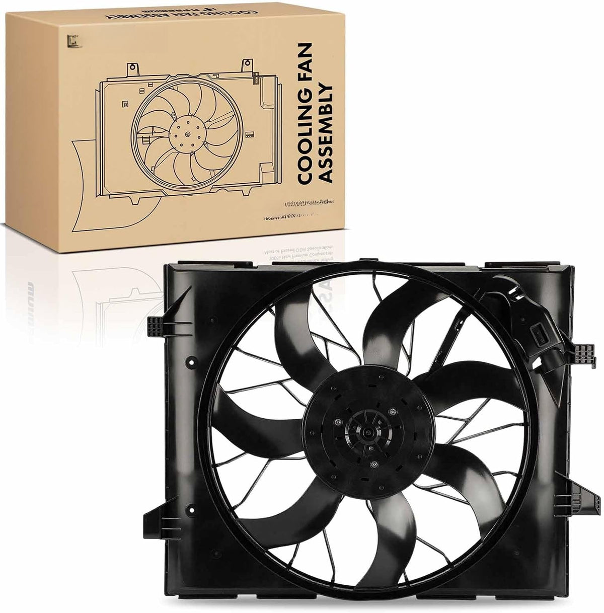 Radiator Cooling Fan Assembly with Brushless Motor and Shroud for Jeep Grand Cherokee 2011-2013, Dodge Durango 2011-2013, Heavy Duty Cooling