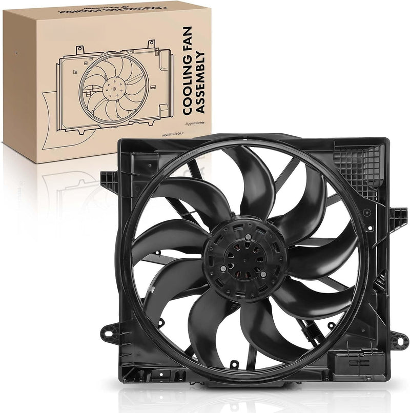 Radiator Cooling Fan Assembly with Brushless Motor and Shroud for Jeep Wrangler JL 2018-2024 2.0L, Gladiator JT 2020-2023