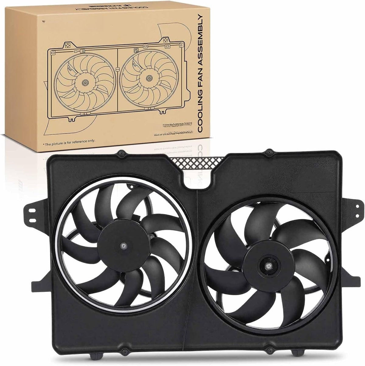 Dual Radiator Cooling Fan Assembly with Shroud for Ford Escape 2009-2012, Mercury Mariner 2009-2011, 2.5L L4, with A/C