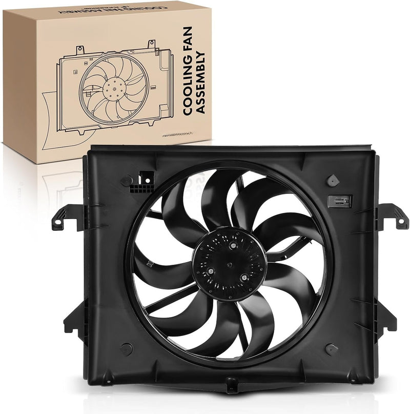 Radiator Cooling Fan Assembly with Shroud and Brushless Motor for Ram 1500 2013-2018, Ram 1500 Classic 2019-2023, 3.6L V6