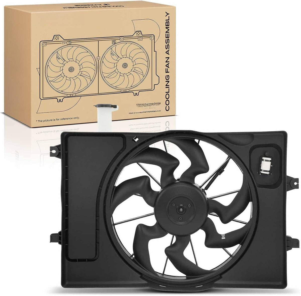 Radiator Cooling Fan Assembly for Hyundai Elantra 2017-2020, Elantra GT 2018-2020, Kia Forte 2019-2022, 2.0L, Single Fan with Shroud