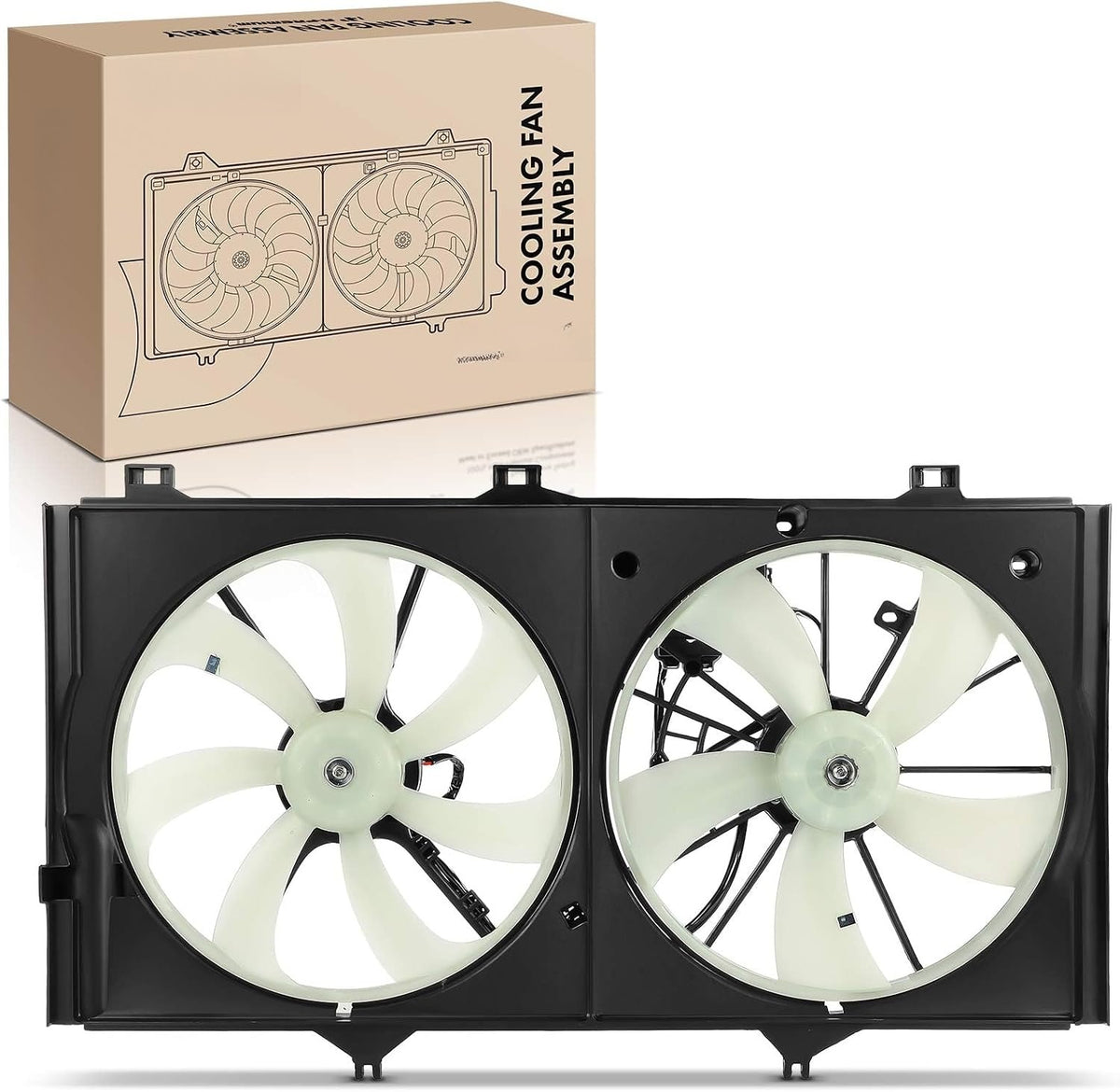 Radiator Cooling Fan Assembly for Toyota Camry 2007-2011, Avalon 2005-2012, Venza 2009-2016, Lexus ES350 2007-2012, 3.5L V6, Dual Fans