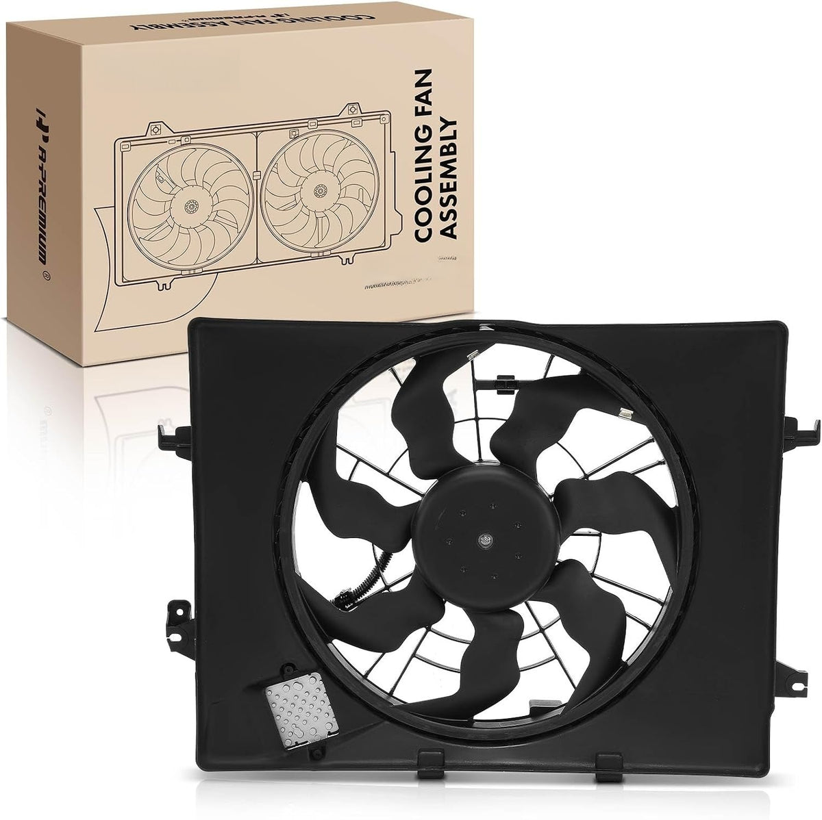 Radiator Cooling Fan Assembly for Hyundai Sonata 2011-2015, Kia Optima Hybrid 2014-2016, 2.4L Sedan, with Shroud