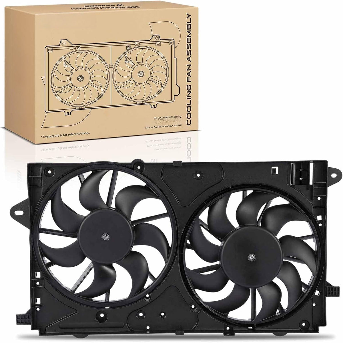 Dual Radiator Cooling Fan Assembly for Buick LaCrosse 2010-2016, Regal 2011-2017, Chevrolet Impala 2014-2020, Malibu 2013-2014, 2.4L, 3.6L