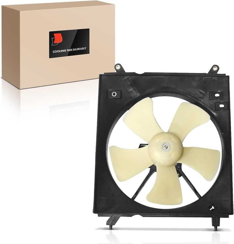 Right Radiator Cooling Fan Assembly with Shroud for Toyota Camry 1997-1998, 2.2L L4, 2-Pin