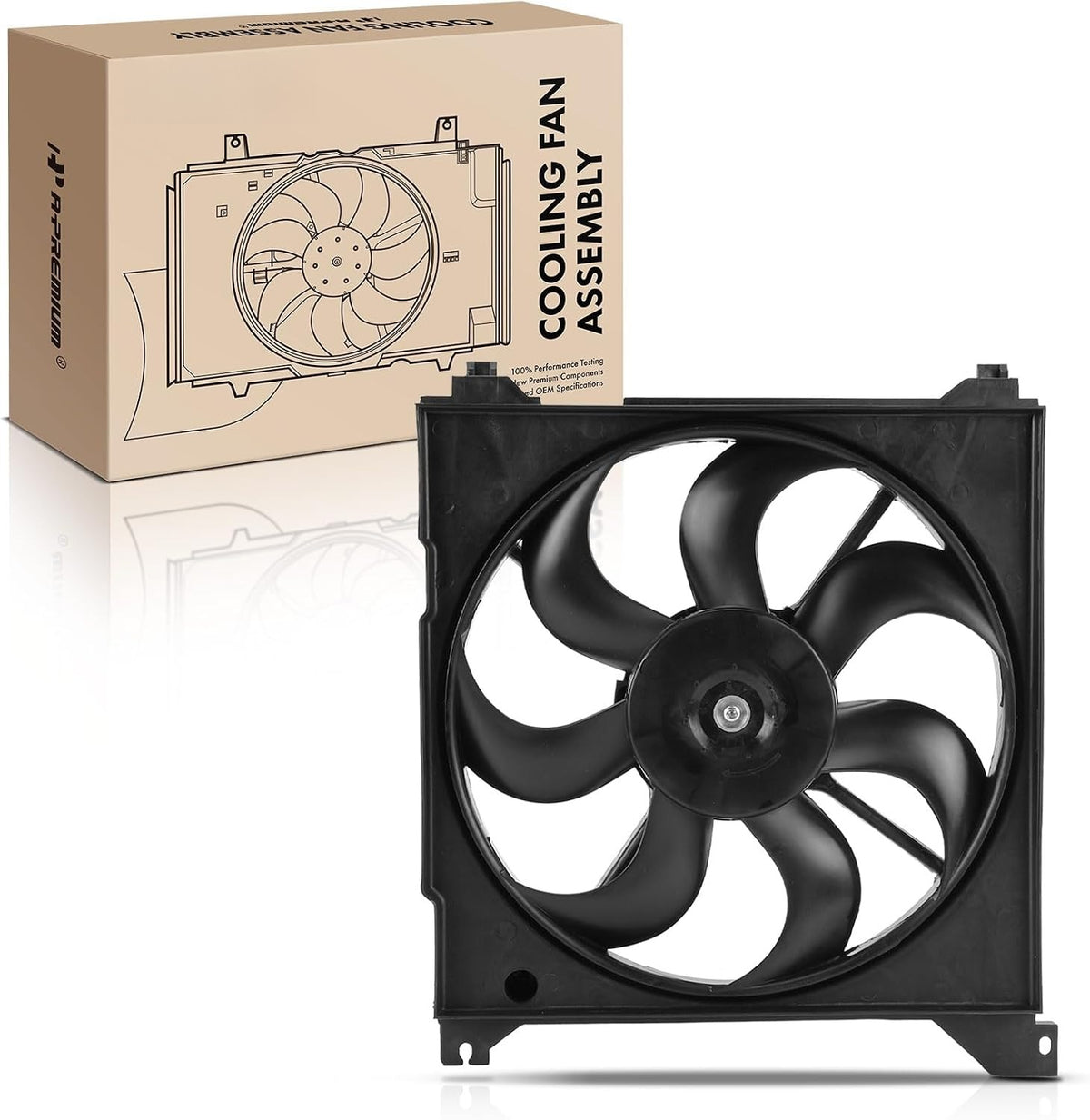 Radiator Cooling Fan Assembly with Shroud for Hyundai Sonata 1999-2005, XG350 2002-2005, XG300 2001, Kia Optima 2001-2006