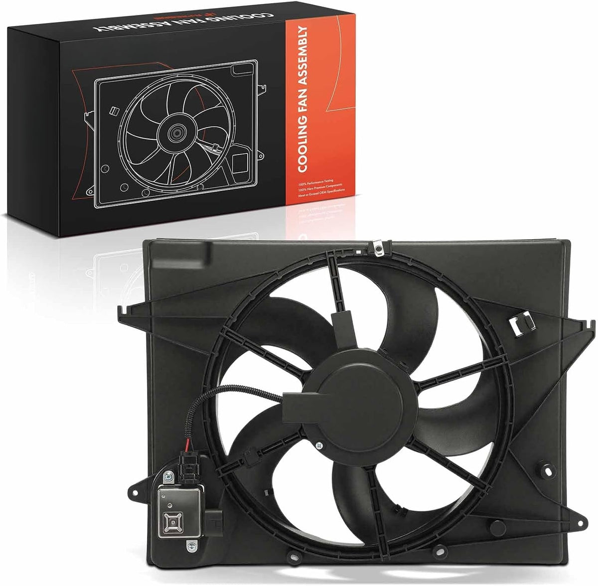 Radiator Cooling Fan Assembly with Shroud for Hyundai Sonata 2015-2017, L4 2.4L