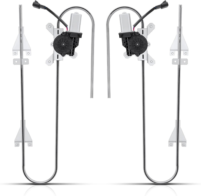 Front Left and Right Power Window Regulators with Motors, Set of 2, for Kenworth W900 2006-2020, T270 2008-2020