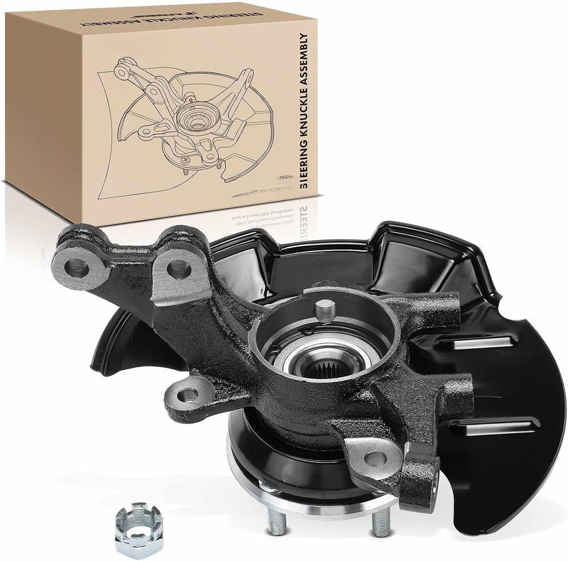 Front Left Driver Side Steering Knuckle with Hub and Wheel Bearing for Hyundai Elantra 2007-2010, Elantra Touring 2009-2012
