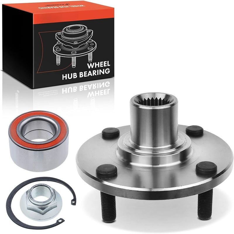Front Wheel Bearing and Hub Kit, 4-Lug, for Ford Focus 2000-2011, 2.0L 2.3L, Left or Right