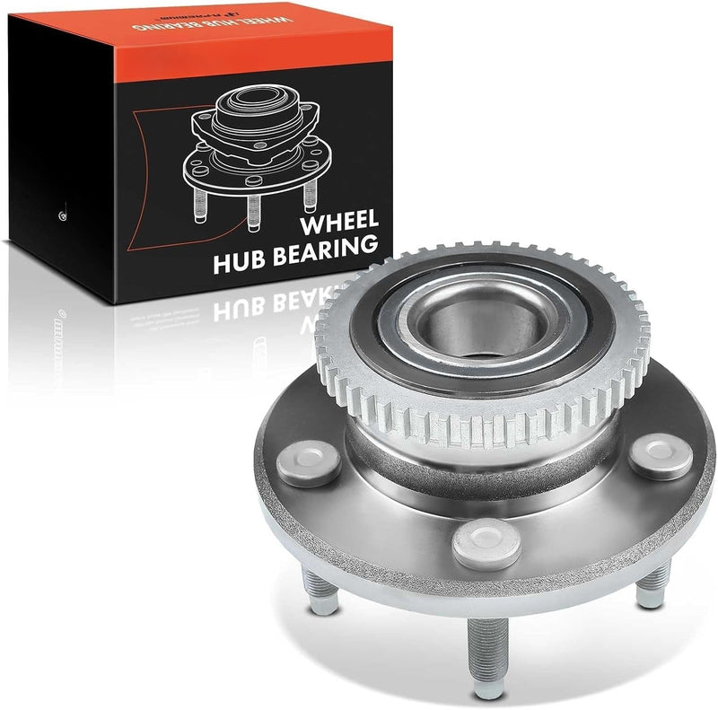 Front Wheel Bearing and Hub Assembly with ABS Ring, 5-Lug, for Ford Mustang 2010-2014, 2005-2009 with 4-Wheel ABS