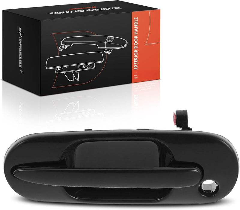 Front Left Driver Side Exterior Door Handle for Honda CR-V 1997-2001, Smooth Black, Keyhole